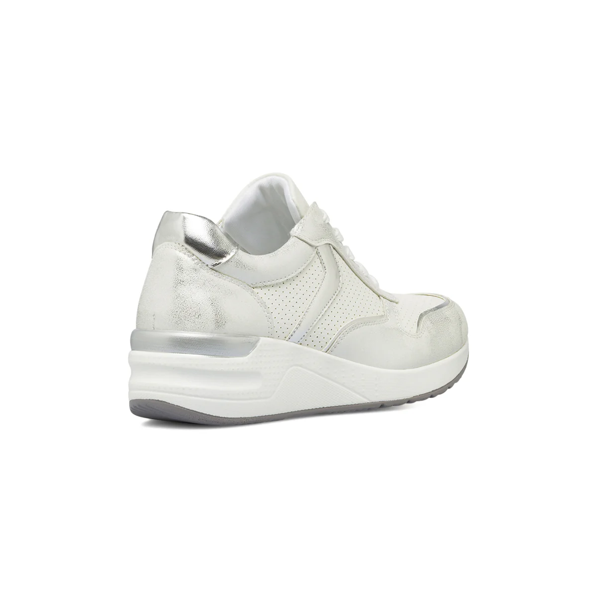 Sneakers bianche da Donna con inserti argento e zeppa Lora Ferres - Image 3