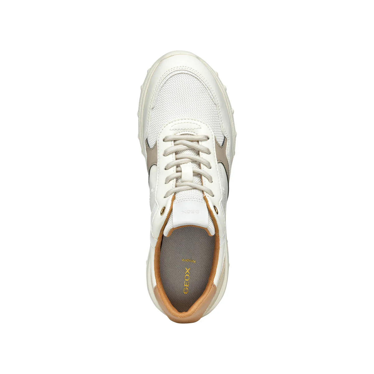Sneakers bianche da Donna con inserti beige e suola traspirante Geox - Image 2