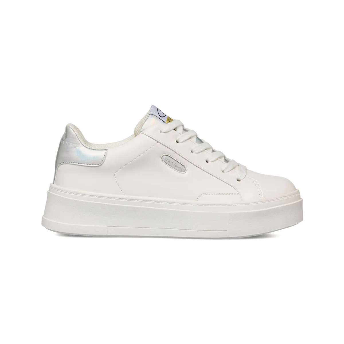 Sneakers bianche con dettagli argento da Donna Swish Jeans