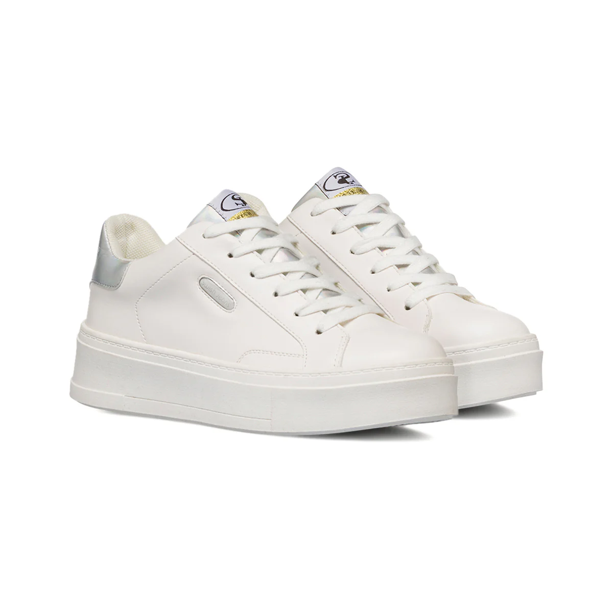 Sneakers bianche con dettagli argento da Donna Swish Jeans - Image 2