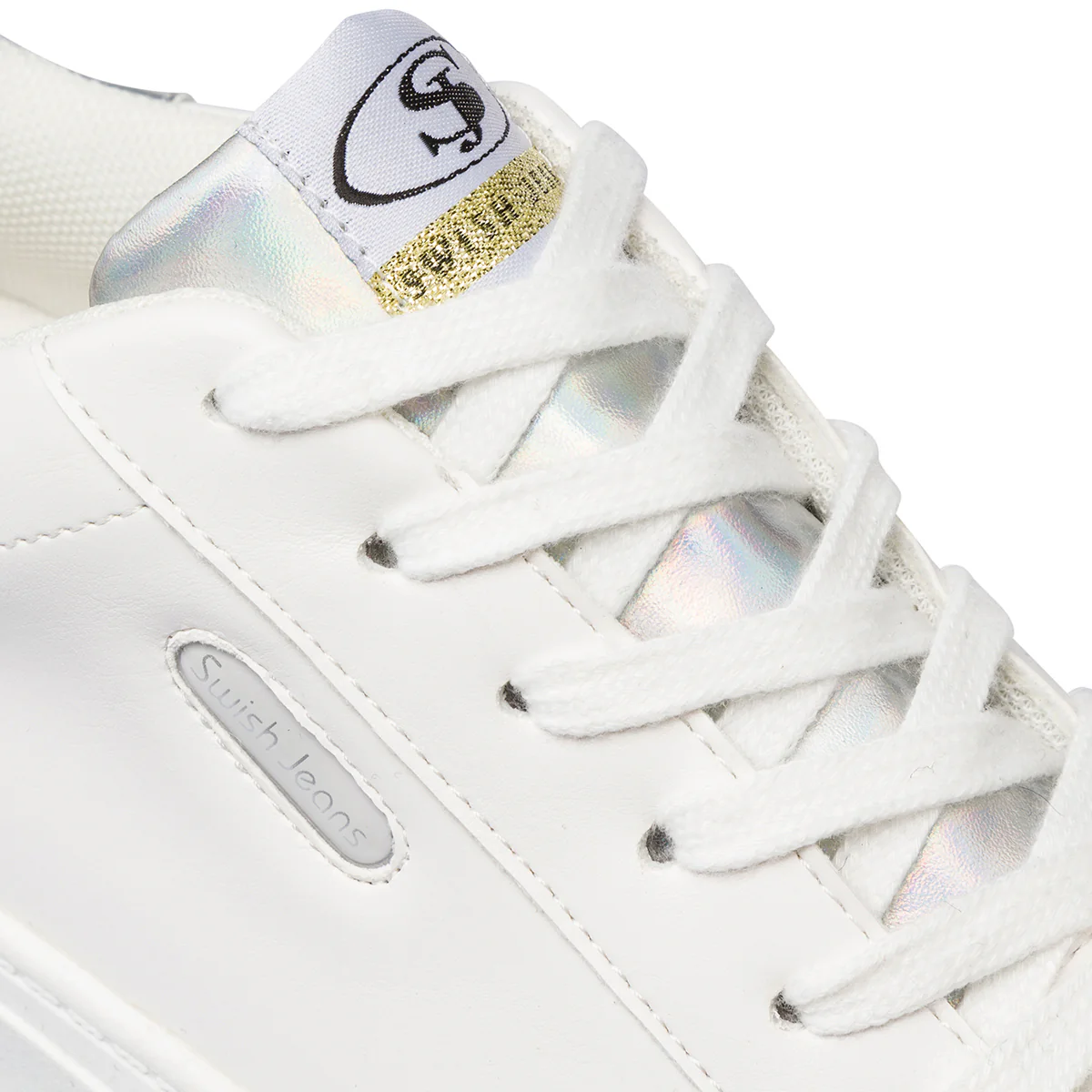 Sneakers bianche con dettagli argento da Donna Swish Jeans - Image 4