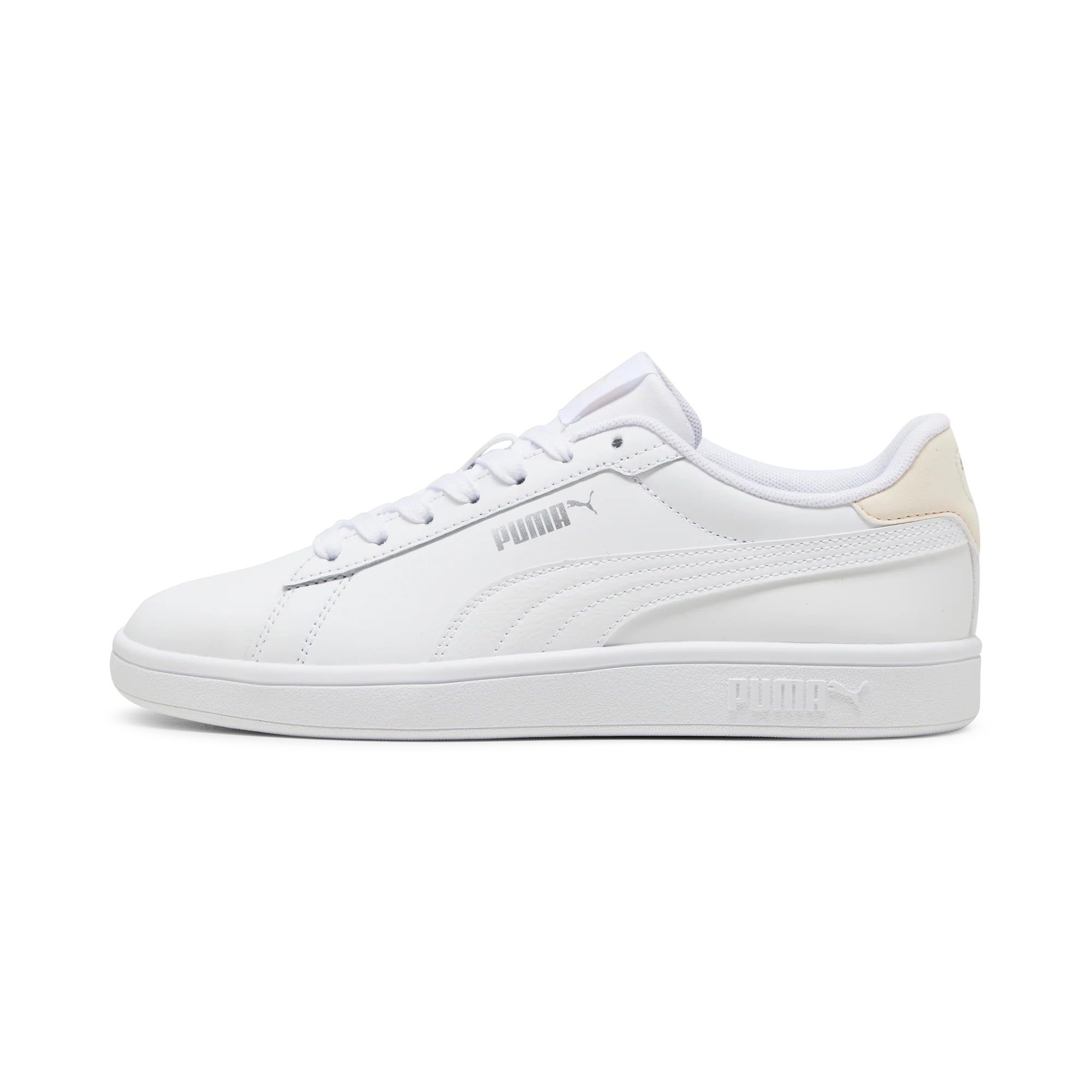 Sneakers bianche da donna con logo argento Puma Smash 3.0 L - Image 3