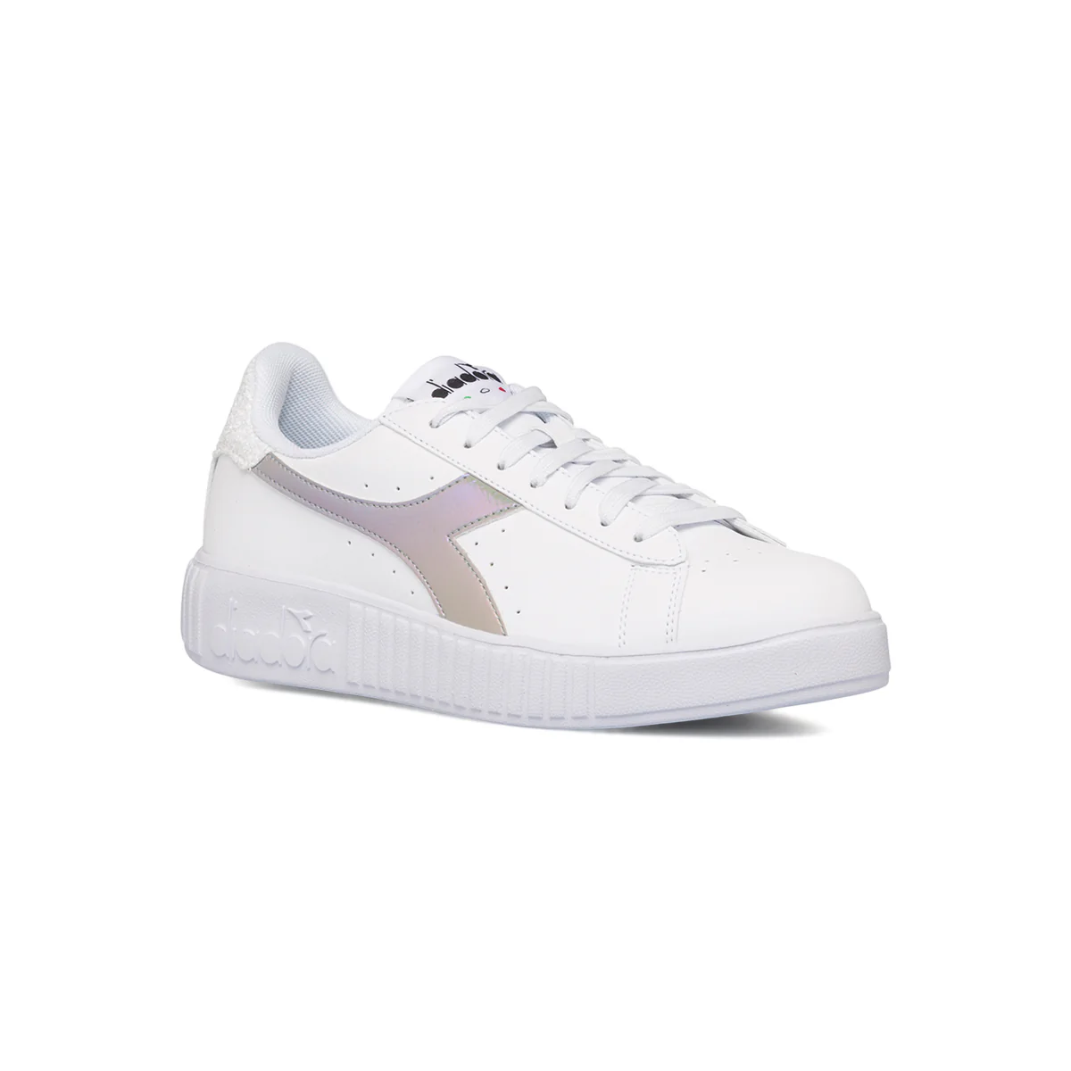 Sneakers bianche da donna con logo laminato Diadora Step P Shimmer - Image 2