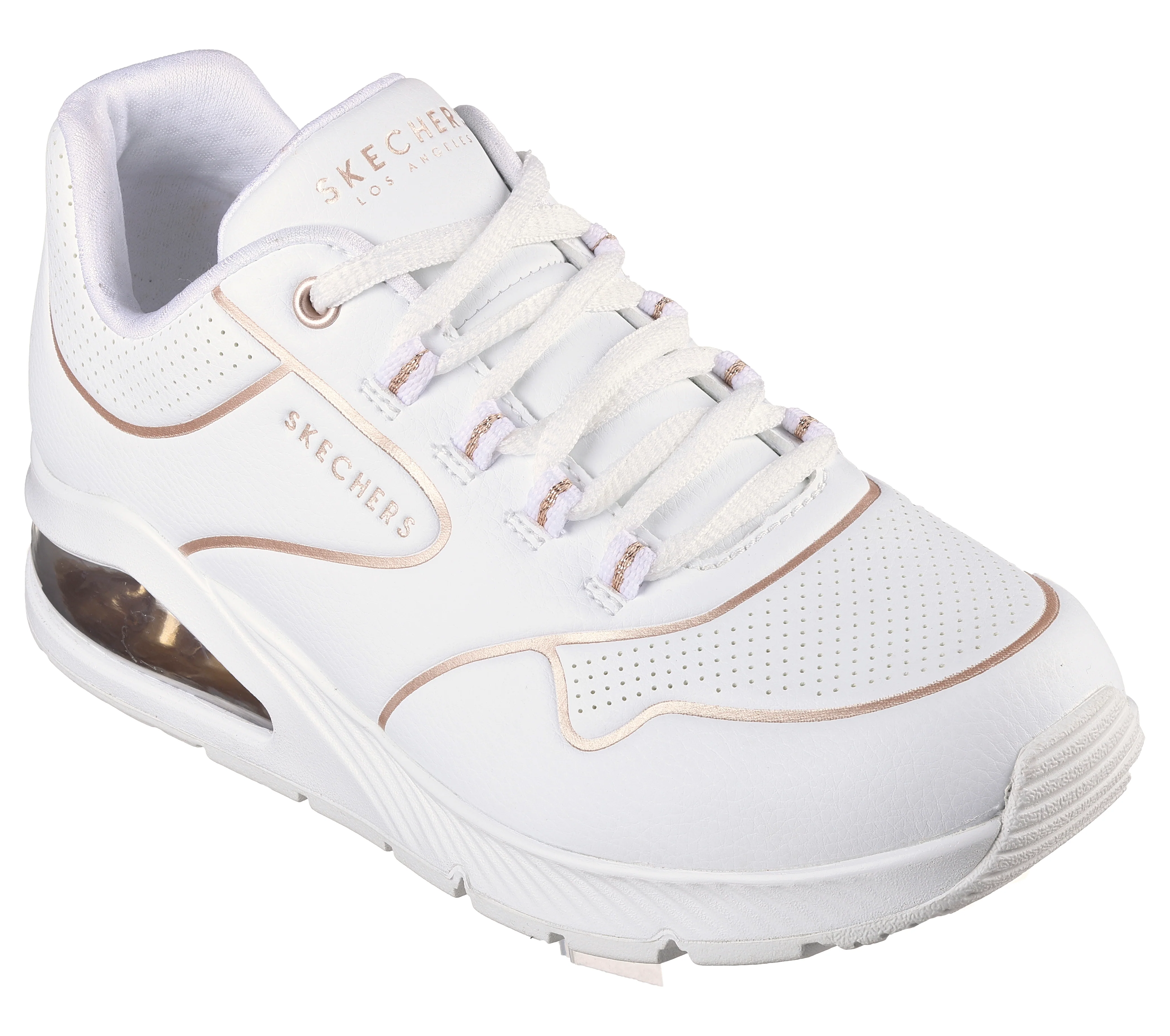 Sneakers bianche da donna con soletta Air-Cooled Memory Foam Skechers Uno 2 - Image 5