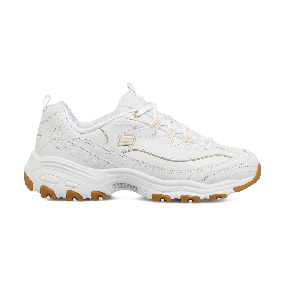 Sneakers bianche da Donna con soletta in Memory Foam Skechers D'Lites