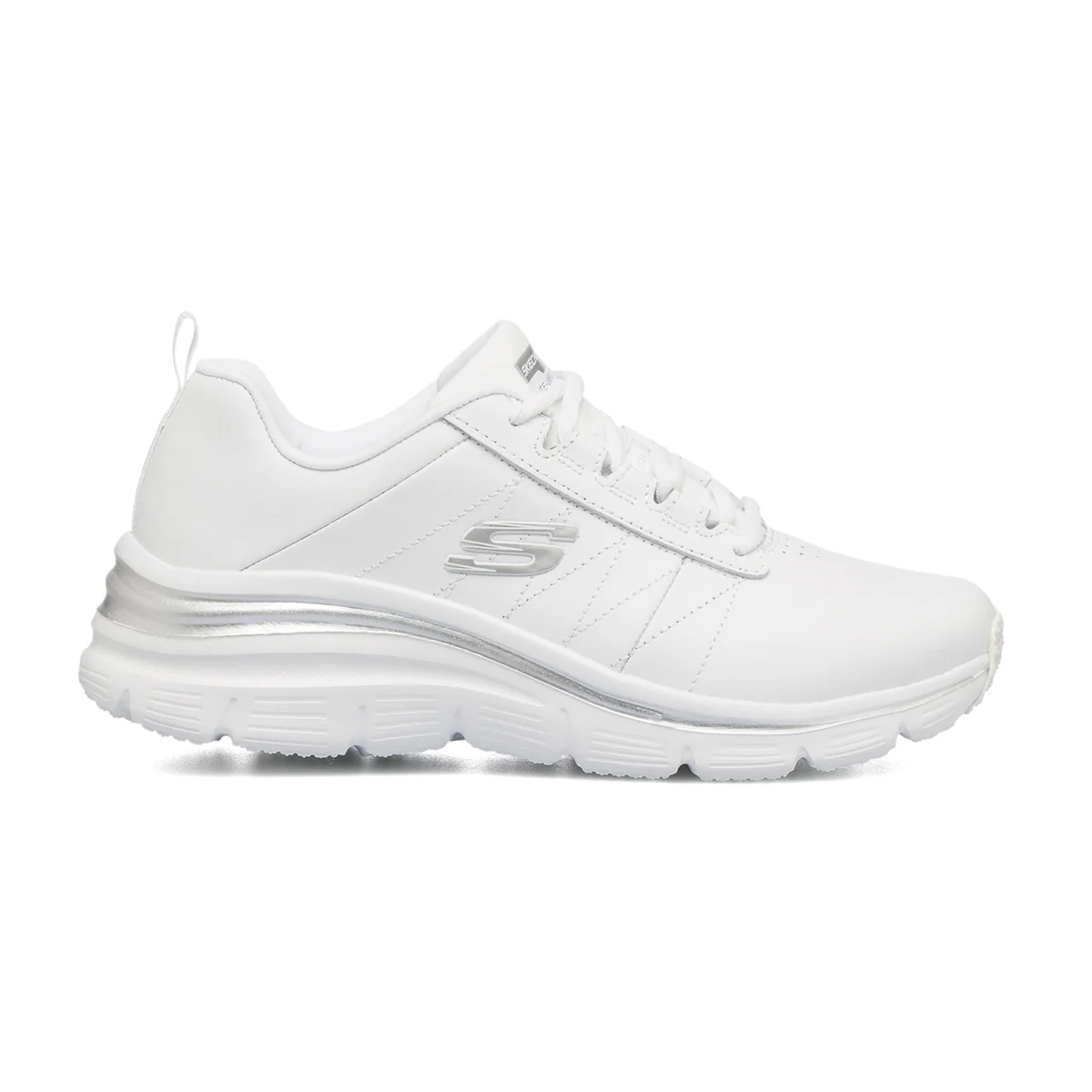 Sneakers bianche da donna con soletta Memory Foam Skechers Fashion Fit