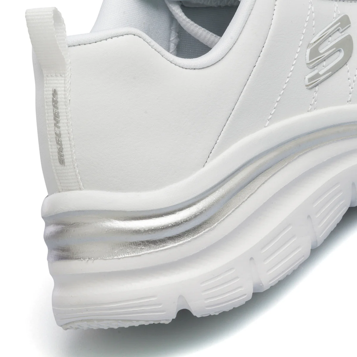 Sneakers bianche da donna con soletta Memory Foam Skechers Fashion Fit - Image 7