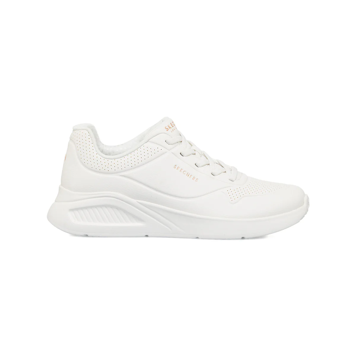 Sneakers bianche da donna con soletta memory foam Skechers Uno Lite Work