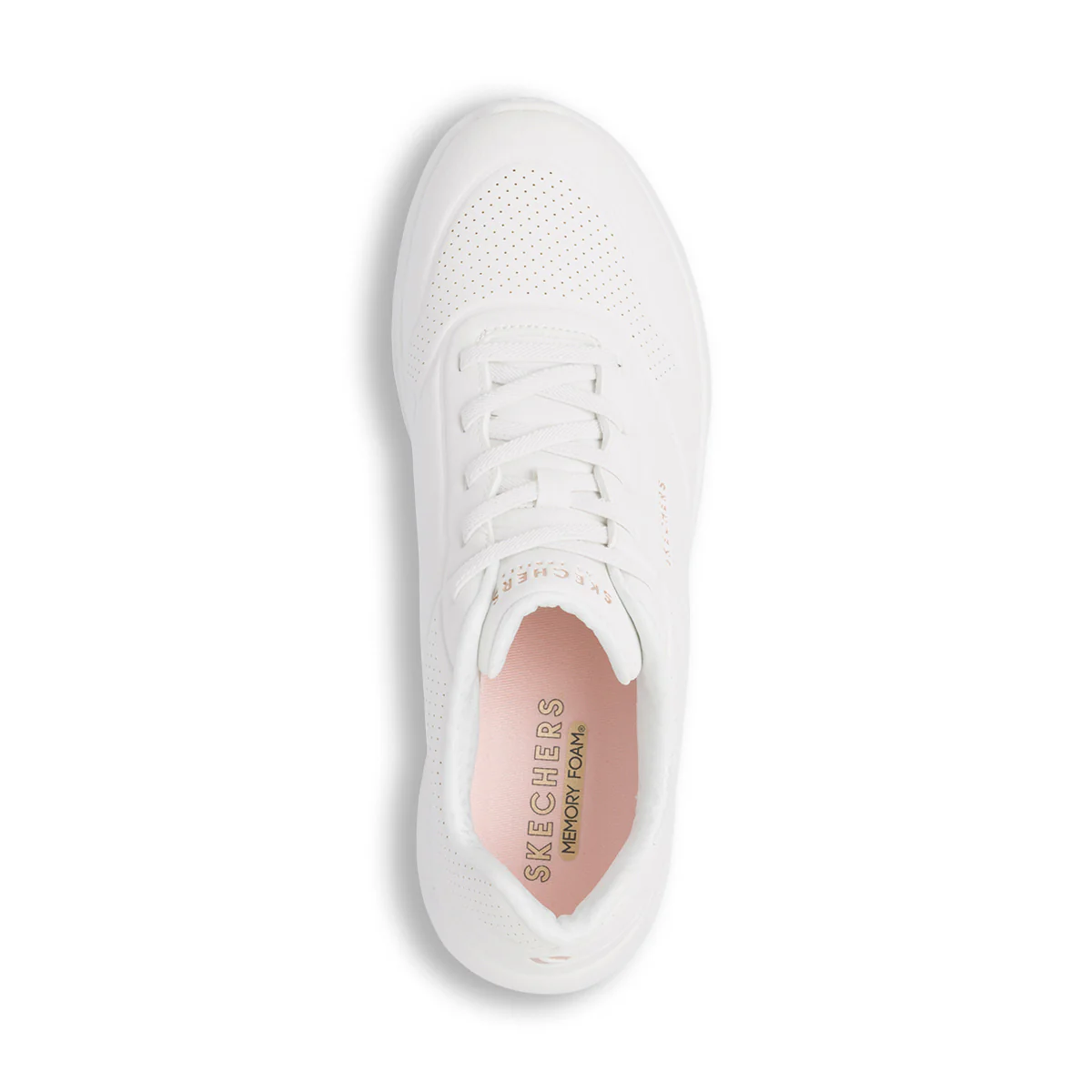 Sneakers bianche da donna con soletta memory foam Skechers Uno Lite Work - Image 5