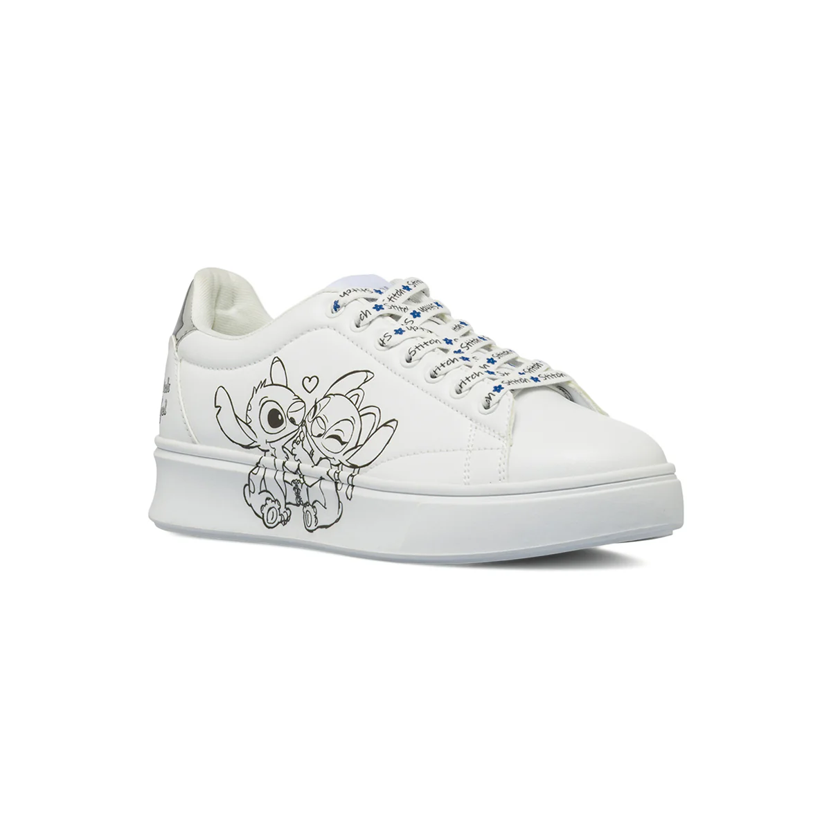 Sneakers bianche da Donna con stampa e dettagli silver Stitch & Angel - Image 2