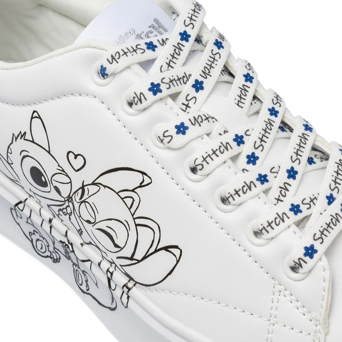 Sneakers bianche da Donna con stampa e dettagli silver Stitch & Angel - Image 5