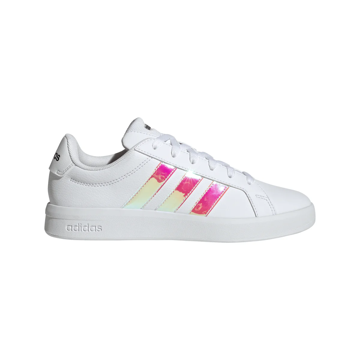 Sneakers bianche da Donna con strisce iridescenti adidas GRAND COURT