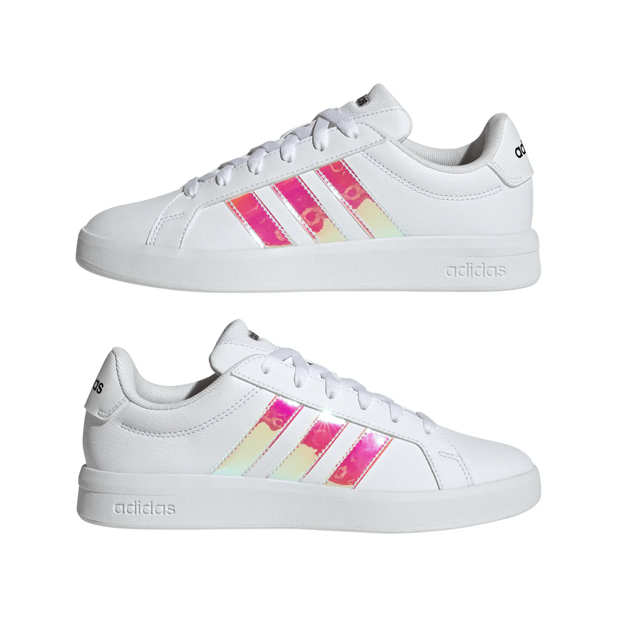 Sneakers bianche da Donna con strisce iridescenti adidas GRAND COURT - Image 3