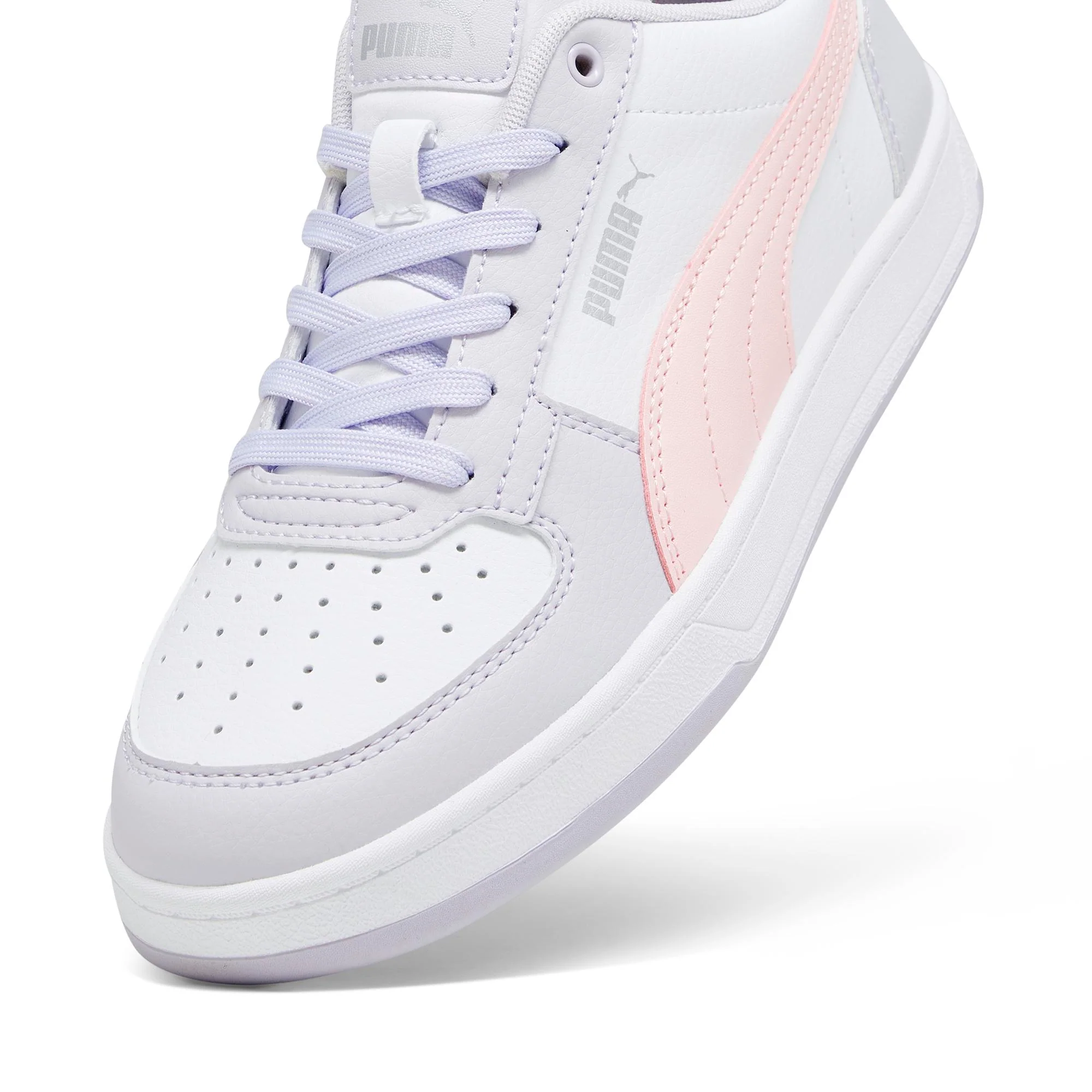 Sneakers bianche da donna con striscia laterale rosa Puma Caven 2.0 - Image 8