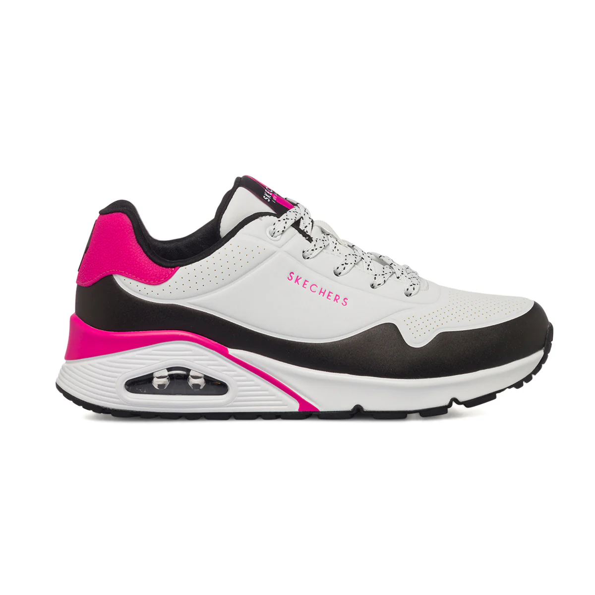 Sneakers bianche da donna con suola ad aria Skechers Uno - Backlit - Image 2