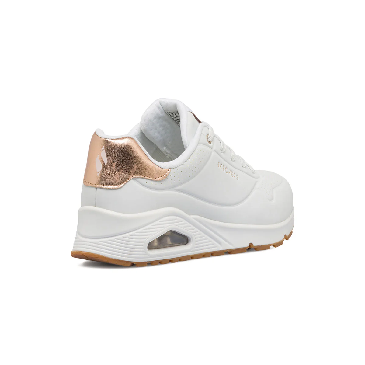 Sneakers bianche da donna con suola ad aria Skechers Uno - Golden Air - Image 3
