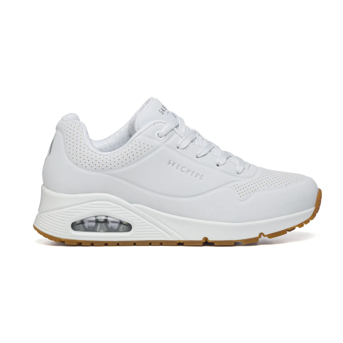 Sneakers bianche da donna con suola ad aria Skechers Uno