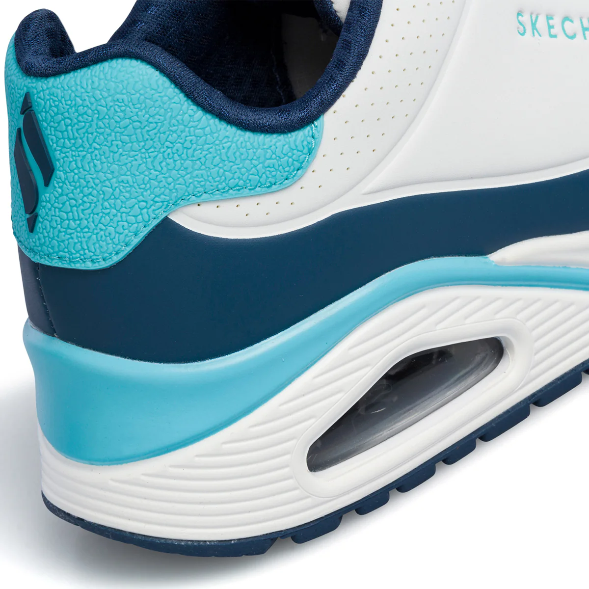 Sneakers bianche da donna con suola ad aria Skechers Uno - Image 7