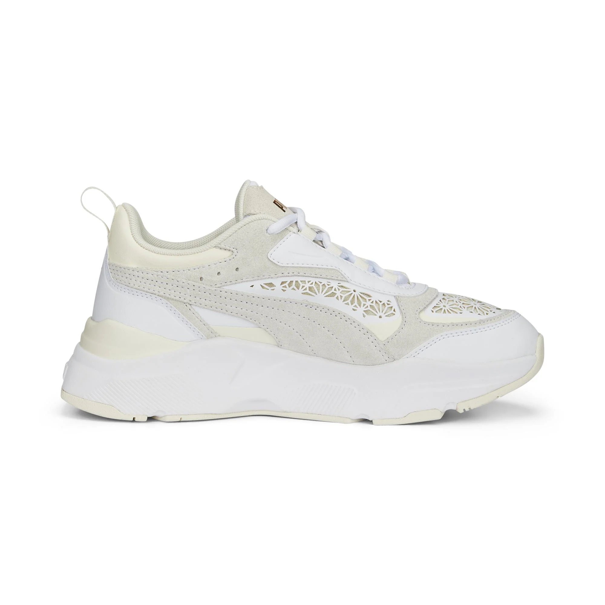 Sneakers bianche da donna con suola chunky Puma Cassia Laser Cut - Image 4