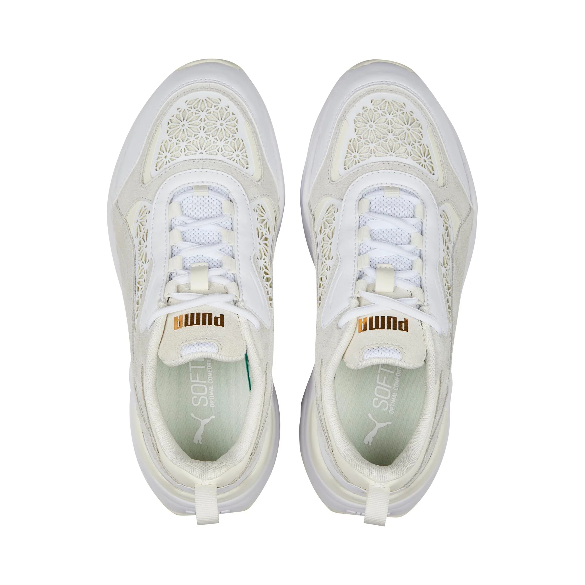 Sneakers bianche da donna con suola chunky Puma Cassia Laser Cut - Image 5
