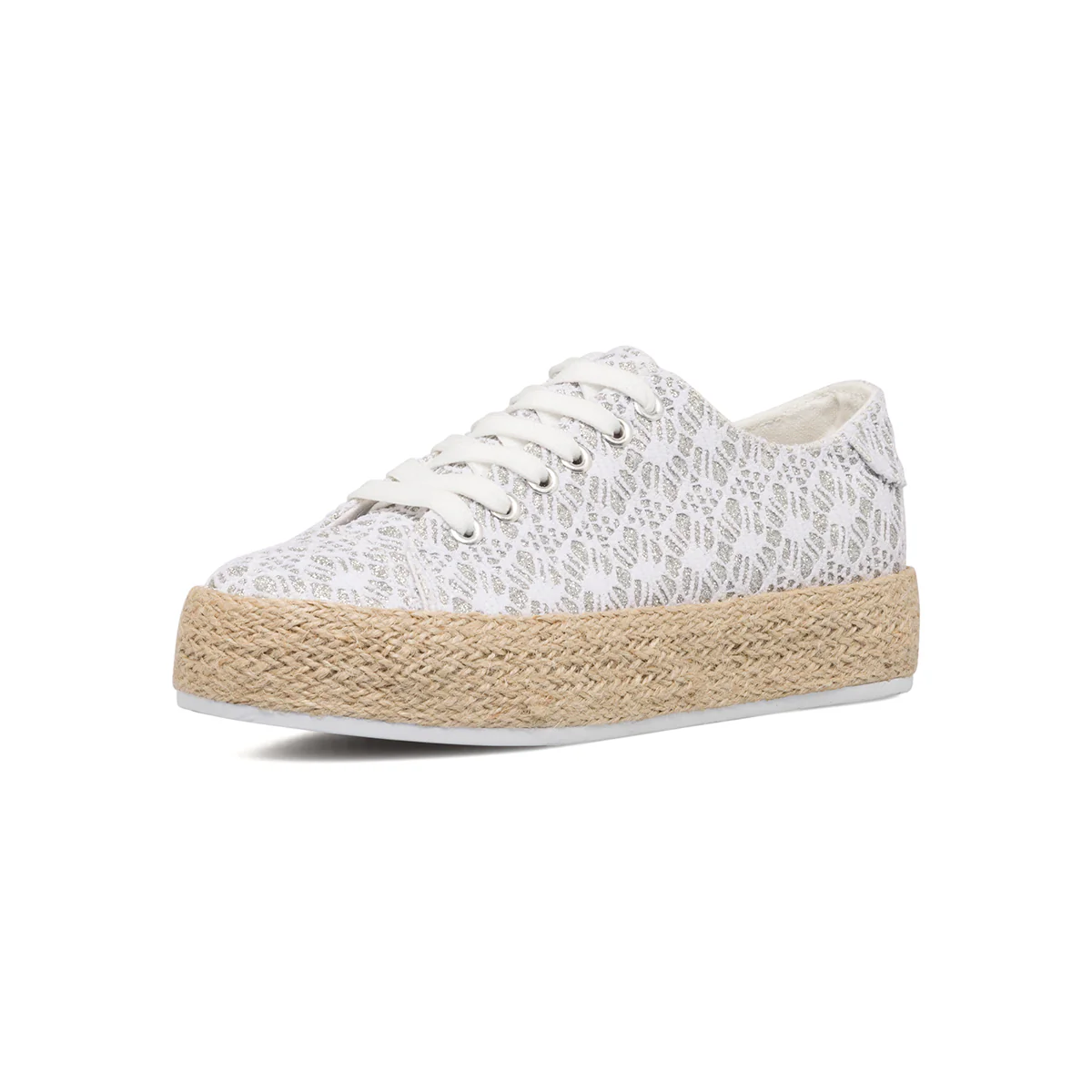 Sneakers bianche da donna con suola in corda Lora Ferres - Image 2