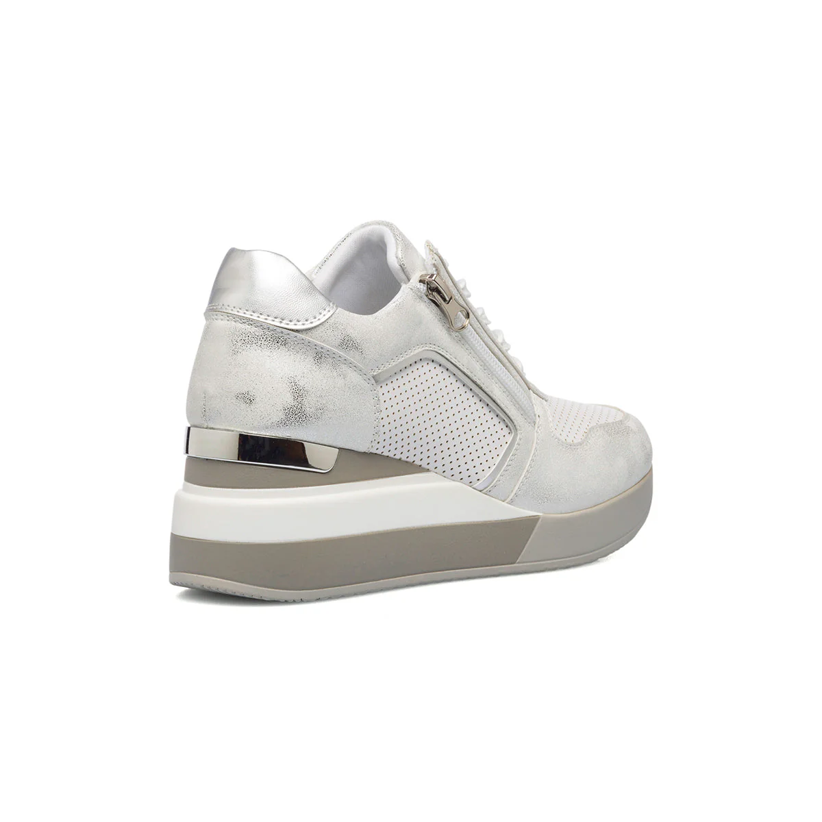 Sneakers bianche da donna con zeppa 6 cm Lora Ferres - Image 3
