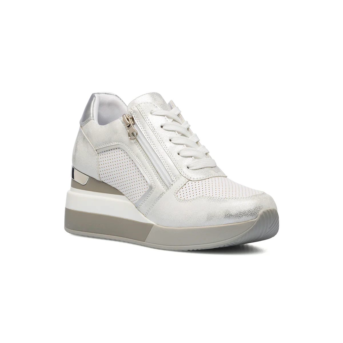 Sneakers bianche da donna con zeppa 6 cm Lora Ferres - Image 7