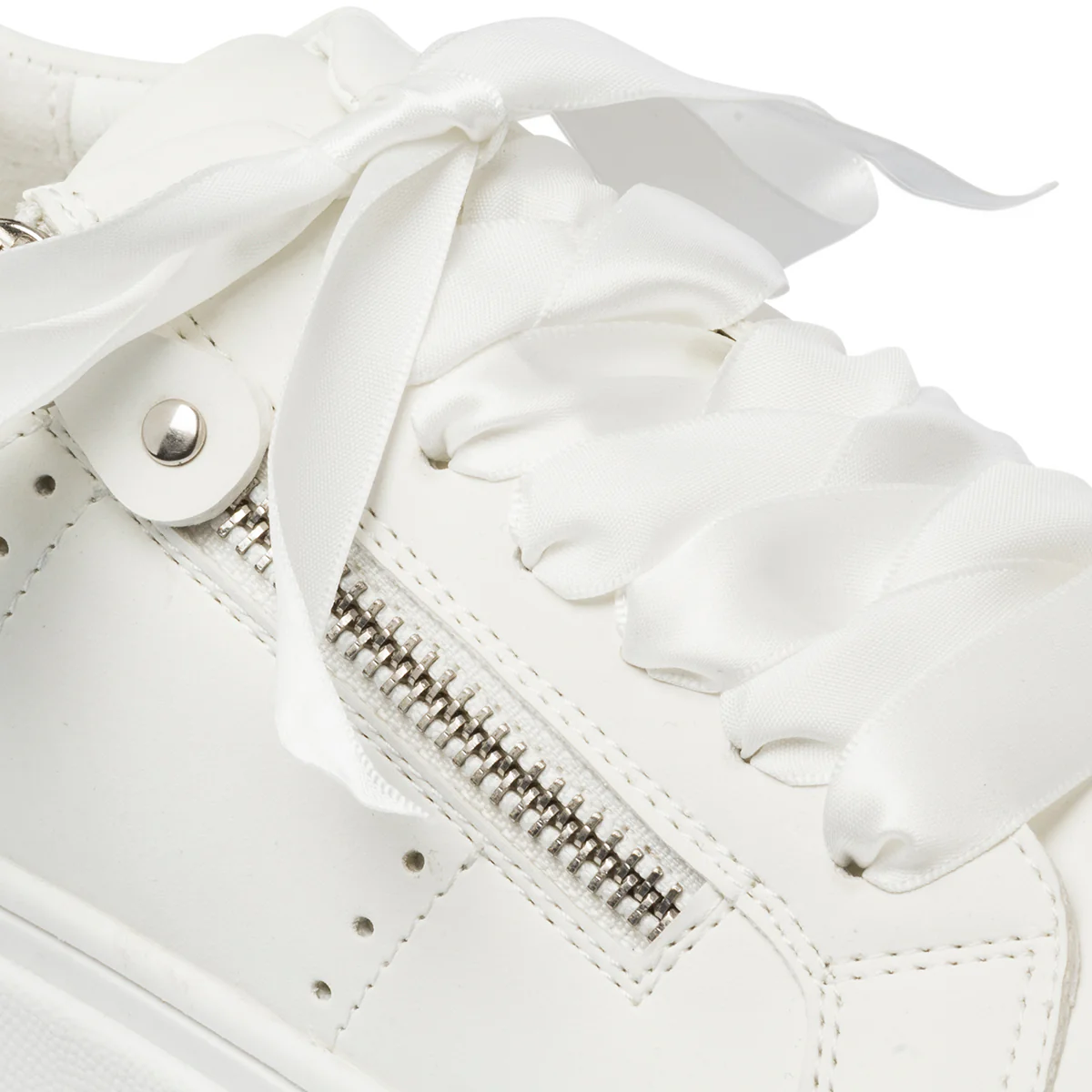 Sneakers bianche da donna con zip laterale Lora Ferres - Image 11