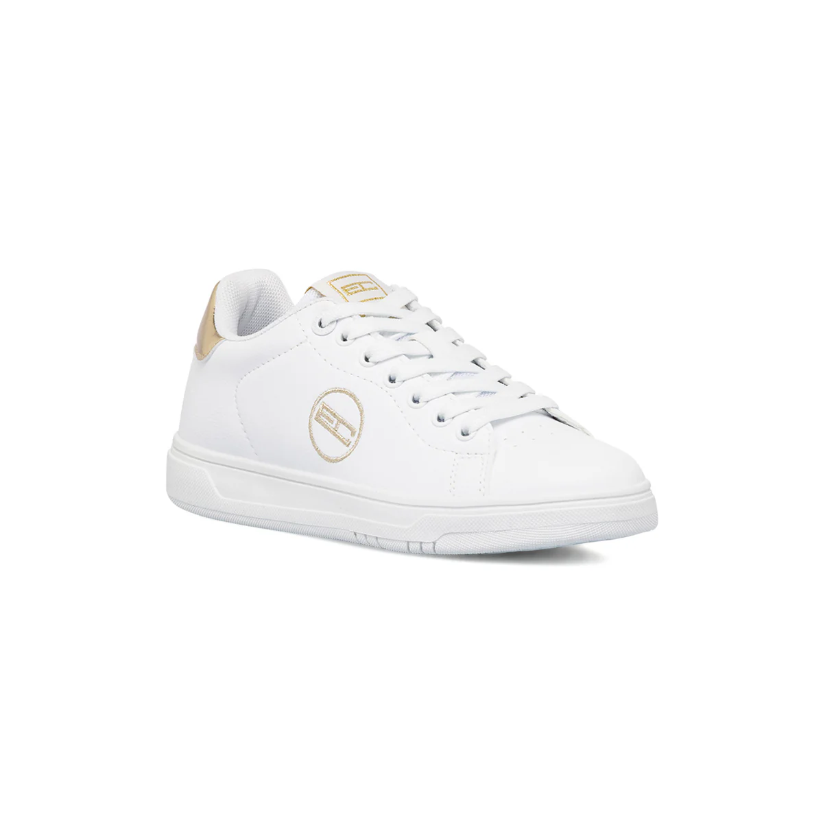 Sneakers bianche da donna Enrico Coveri con dettaglio dorato - Image 2