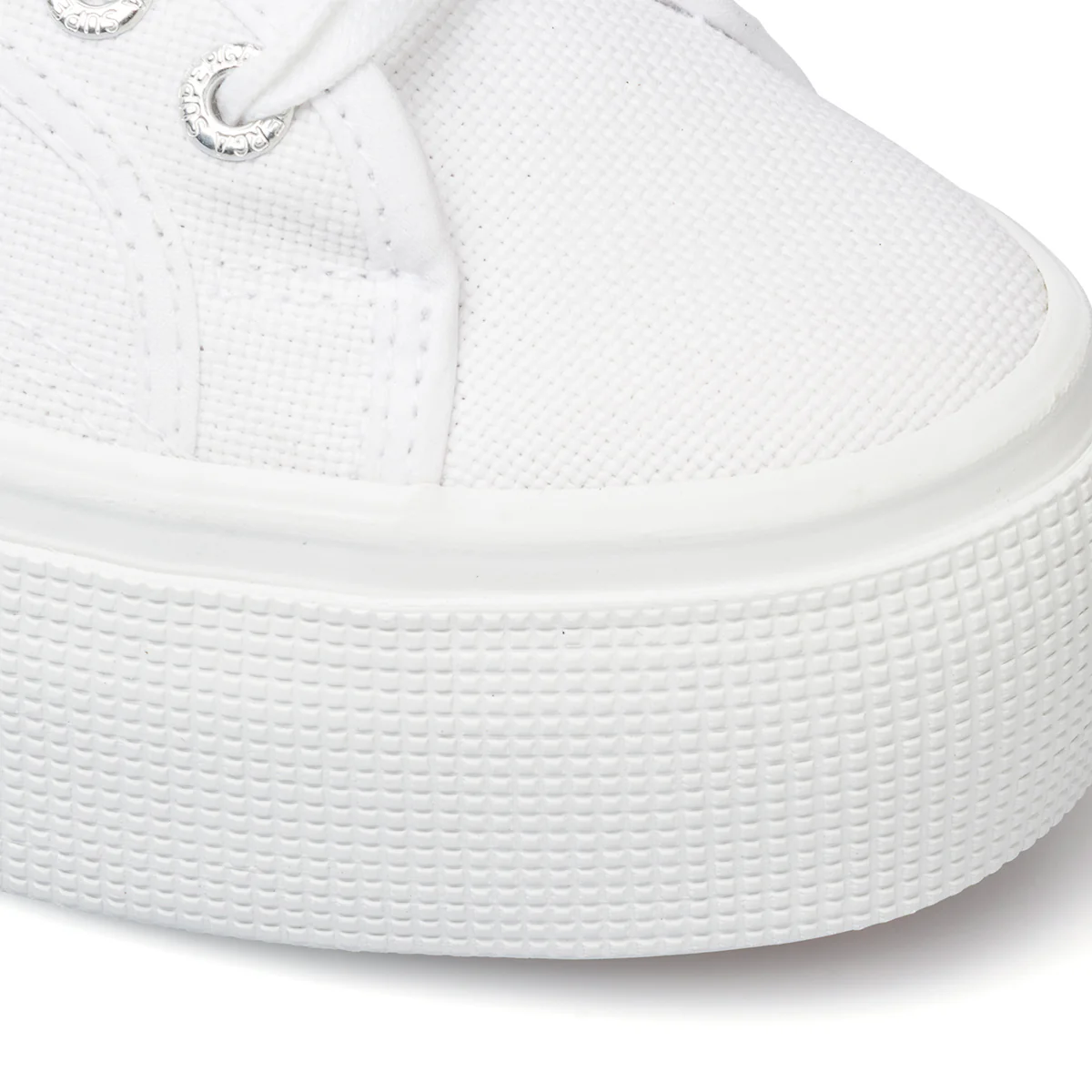 Sneakers bianche da donna in canvas con zeppa 4 cm Superga 2790 Cotw - Image 5