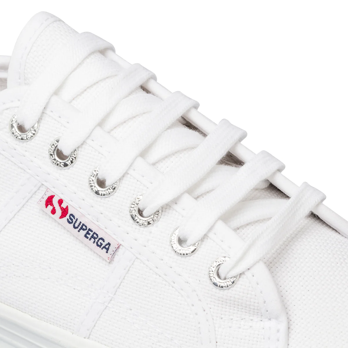 Sneakers bianche da donna in canvas con zeppa 4 cm Superga 2790 Cotw - Image 6