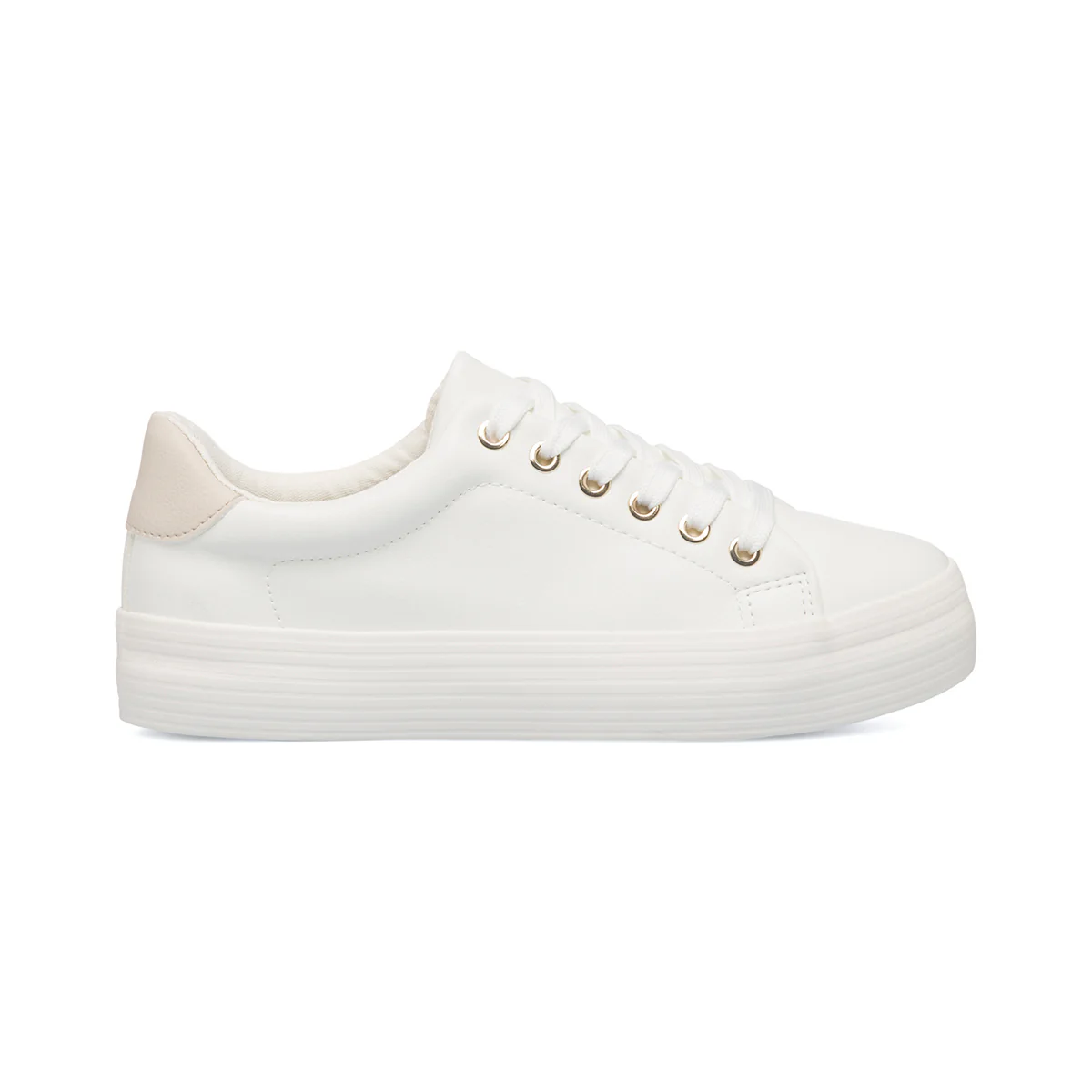 Sneakers bianche da donna in pelle vegana con suola platform Call It Spring Viollett