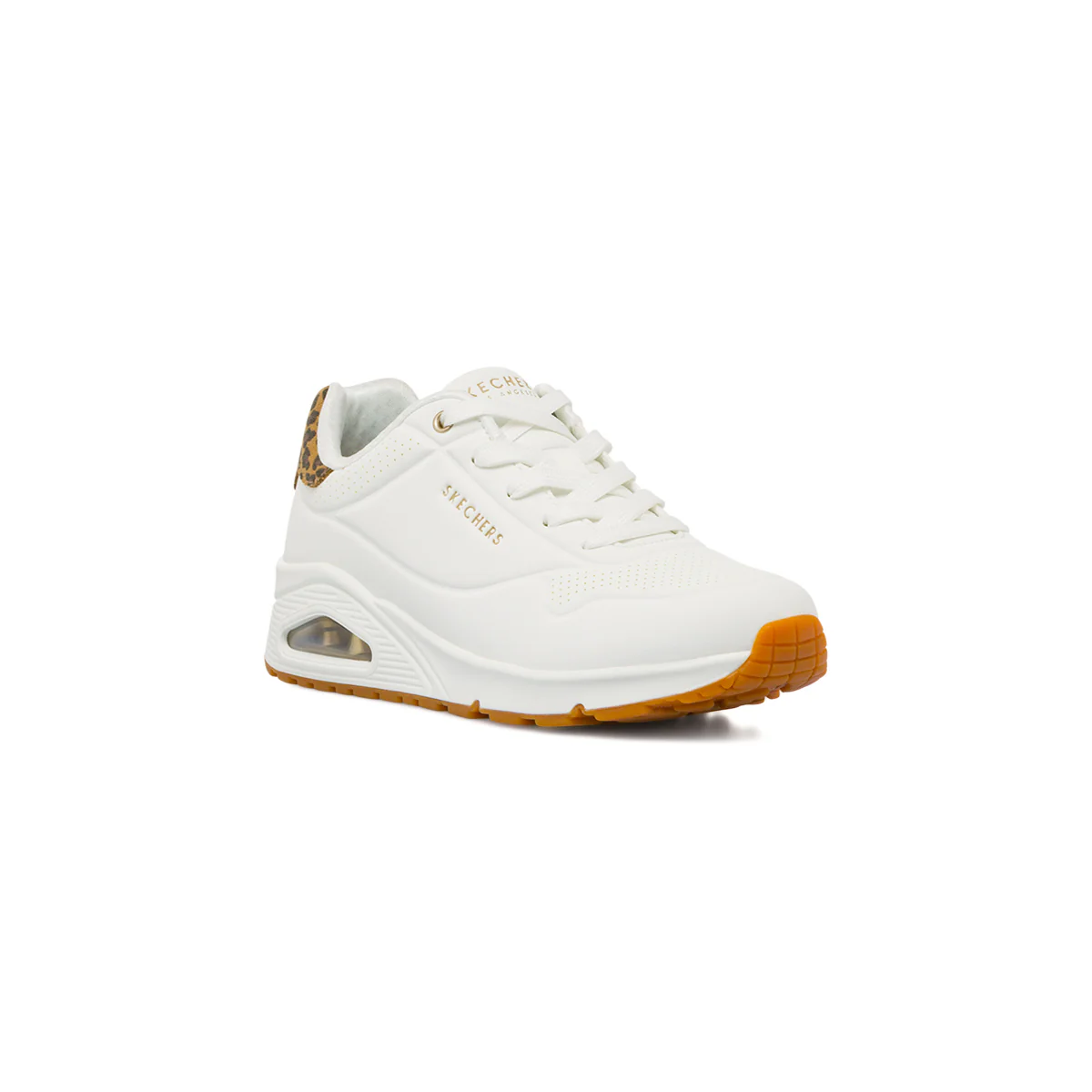 Sneakers bianche da Donna Skechers Uno con dettagli animalier - Image 2