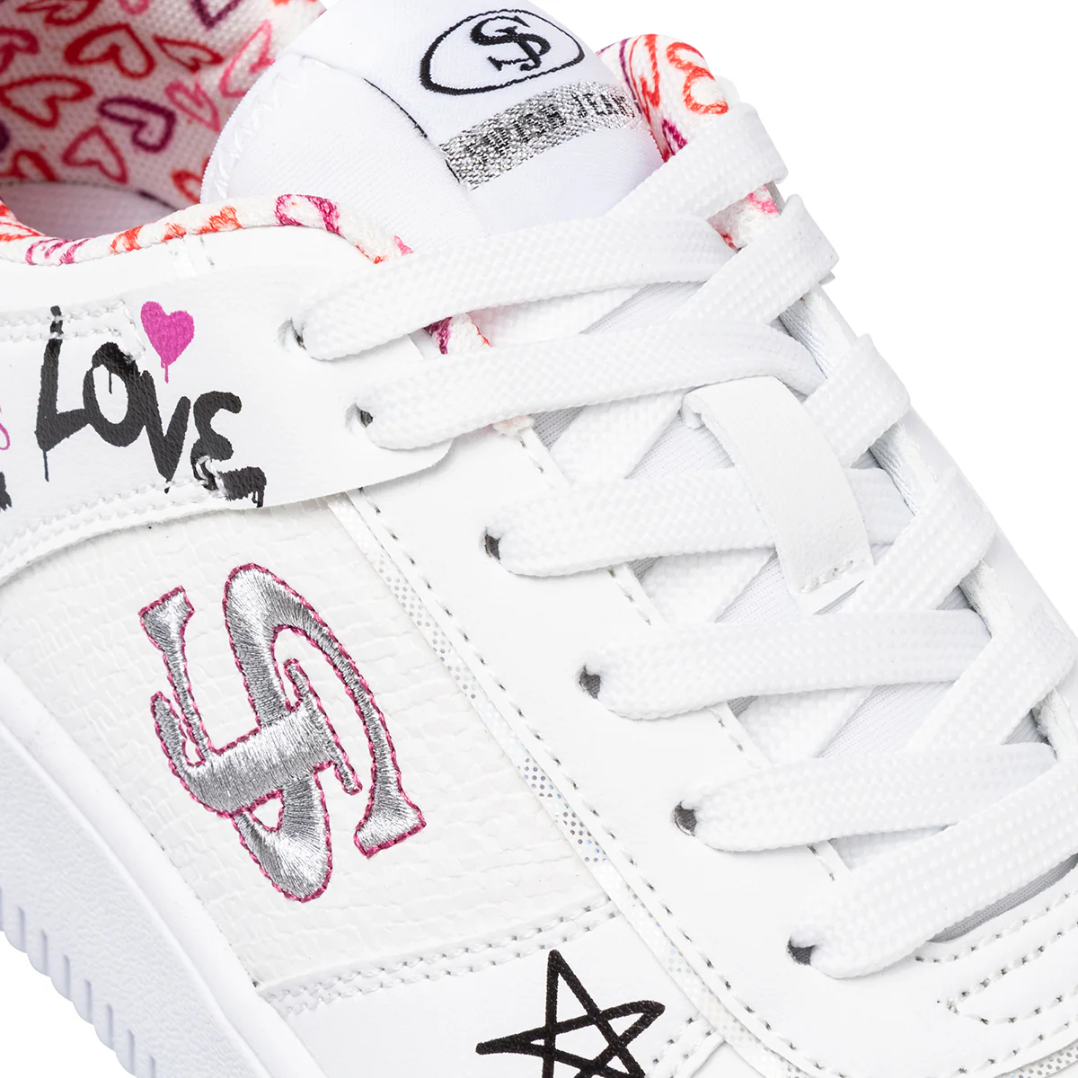 Sneakers bianche da Donna Swish Jeans con stampe - Image 4