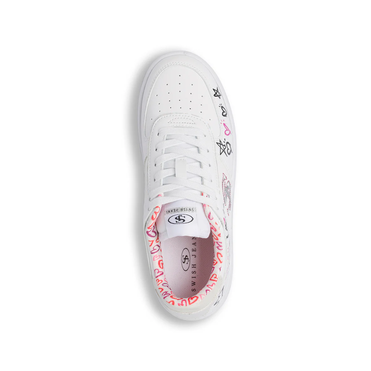 Sneakers bianche da Donna Swish Jeans con stampe - Image 5