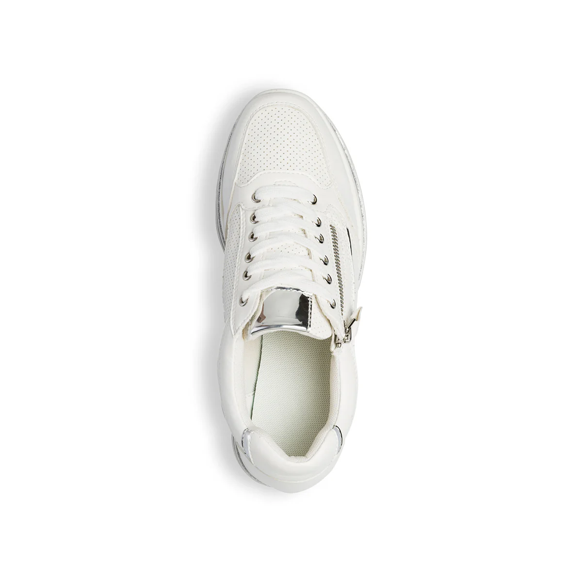 Sneakers bianche da donna traforate con zip laterale Lora Ferres - Image 8