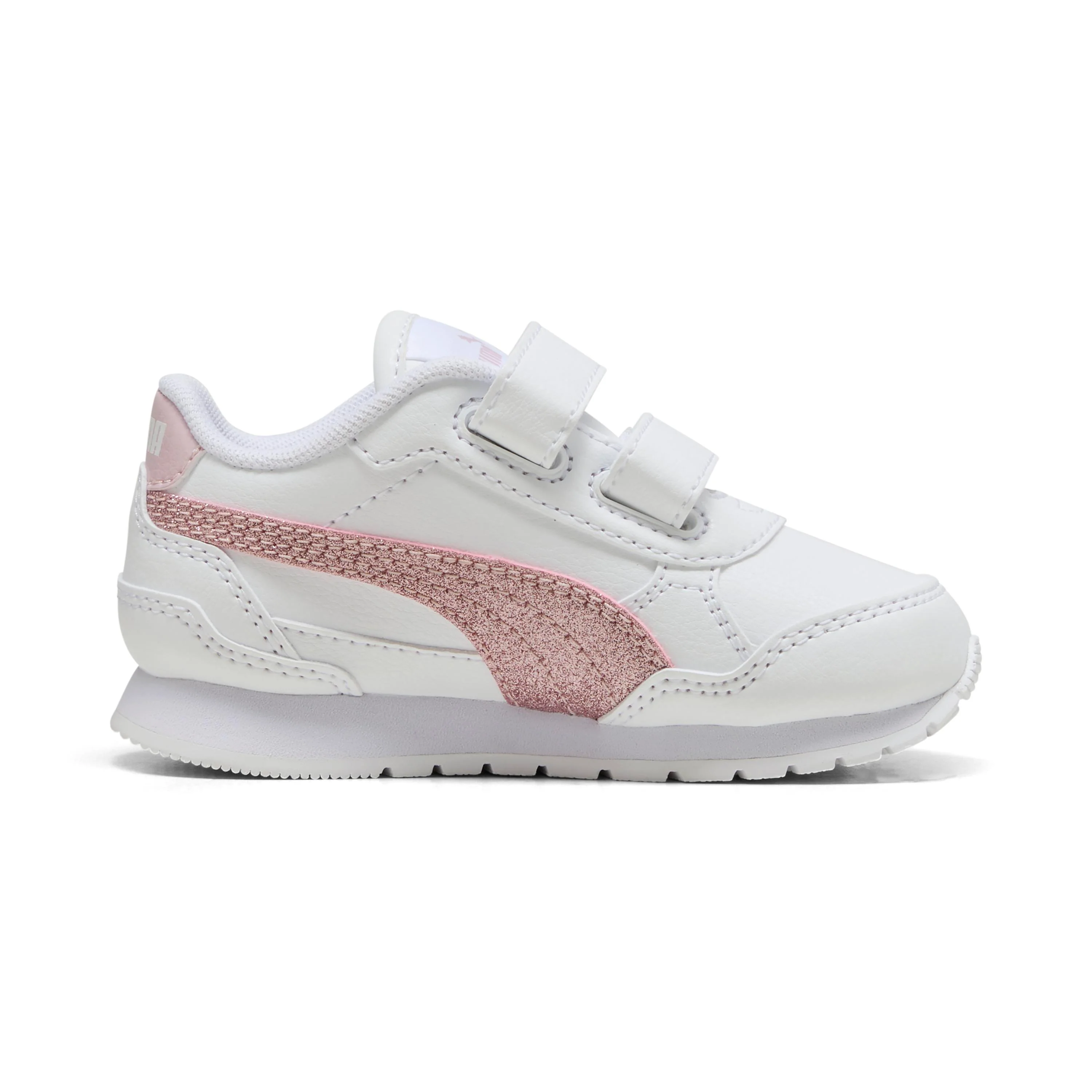 Sneakers bianche da primi passi Bambina con dettagli rosa glitter Puma - Image 3