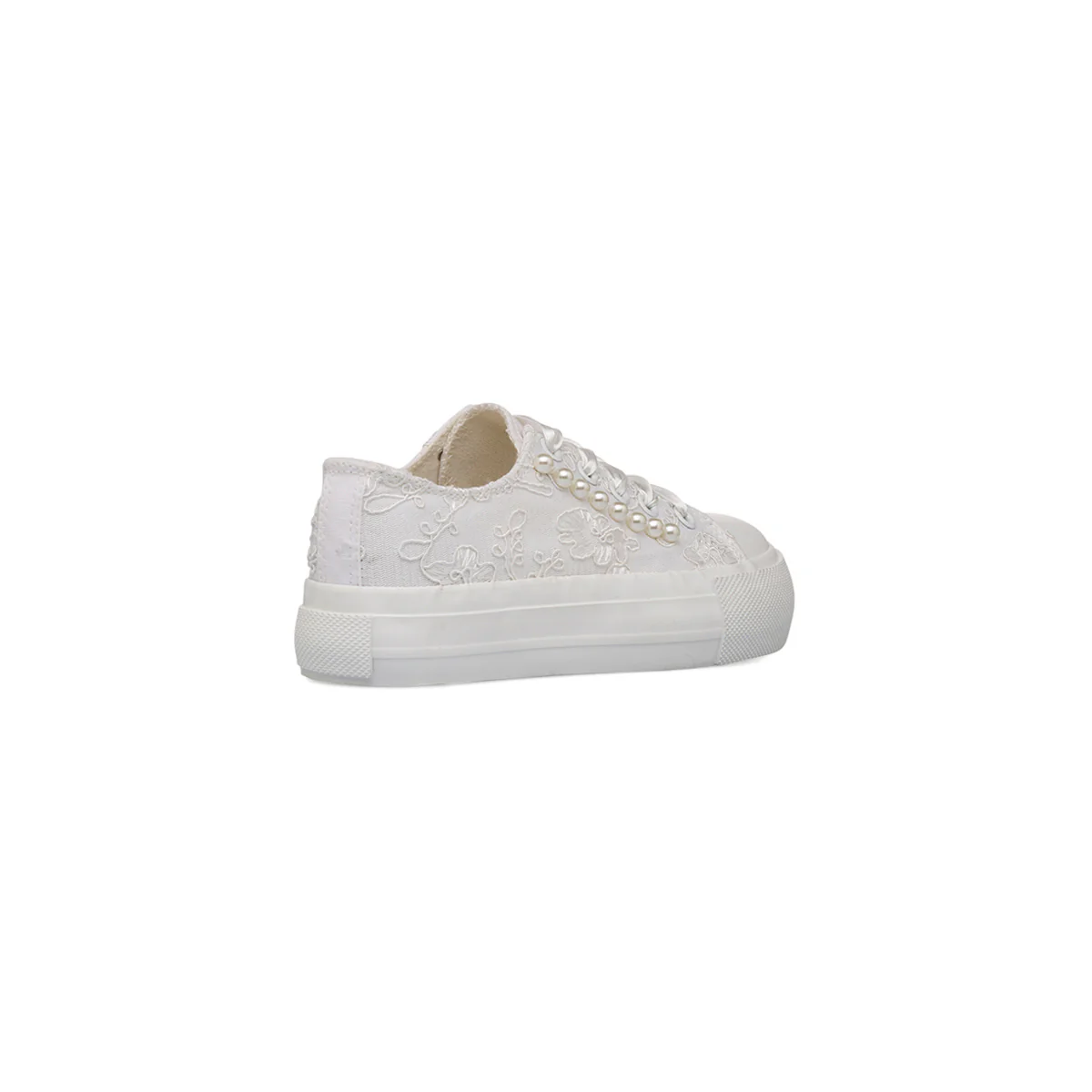 Sneakers bianche da Ragazza basse con ricamo e perle Dieci Baci - Image 5