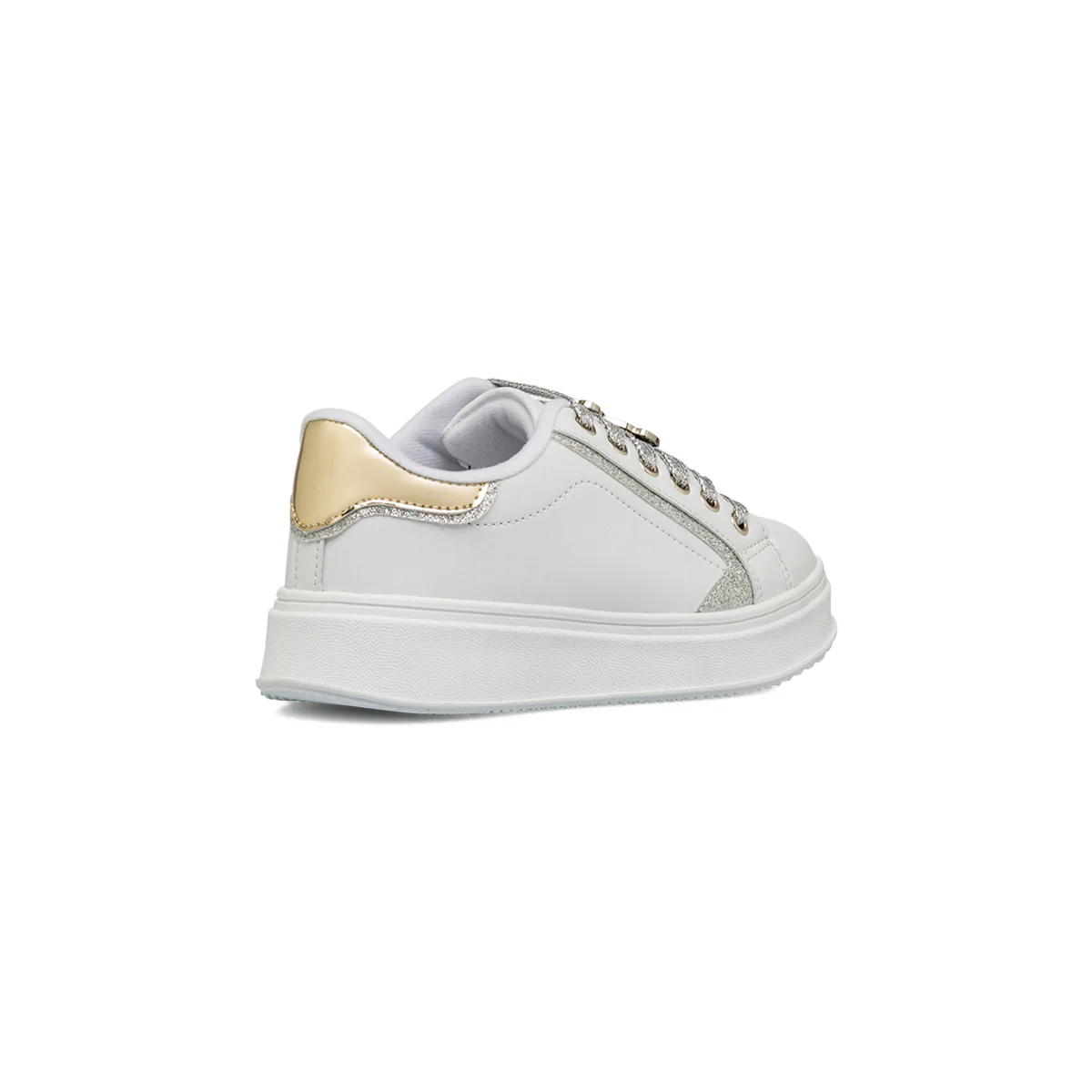 Sneakers bianche da ragazza con dettagli glitter e orsetto Dieci Baci - Image 3
