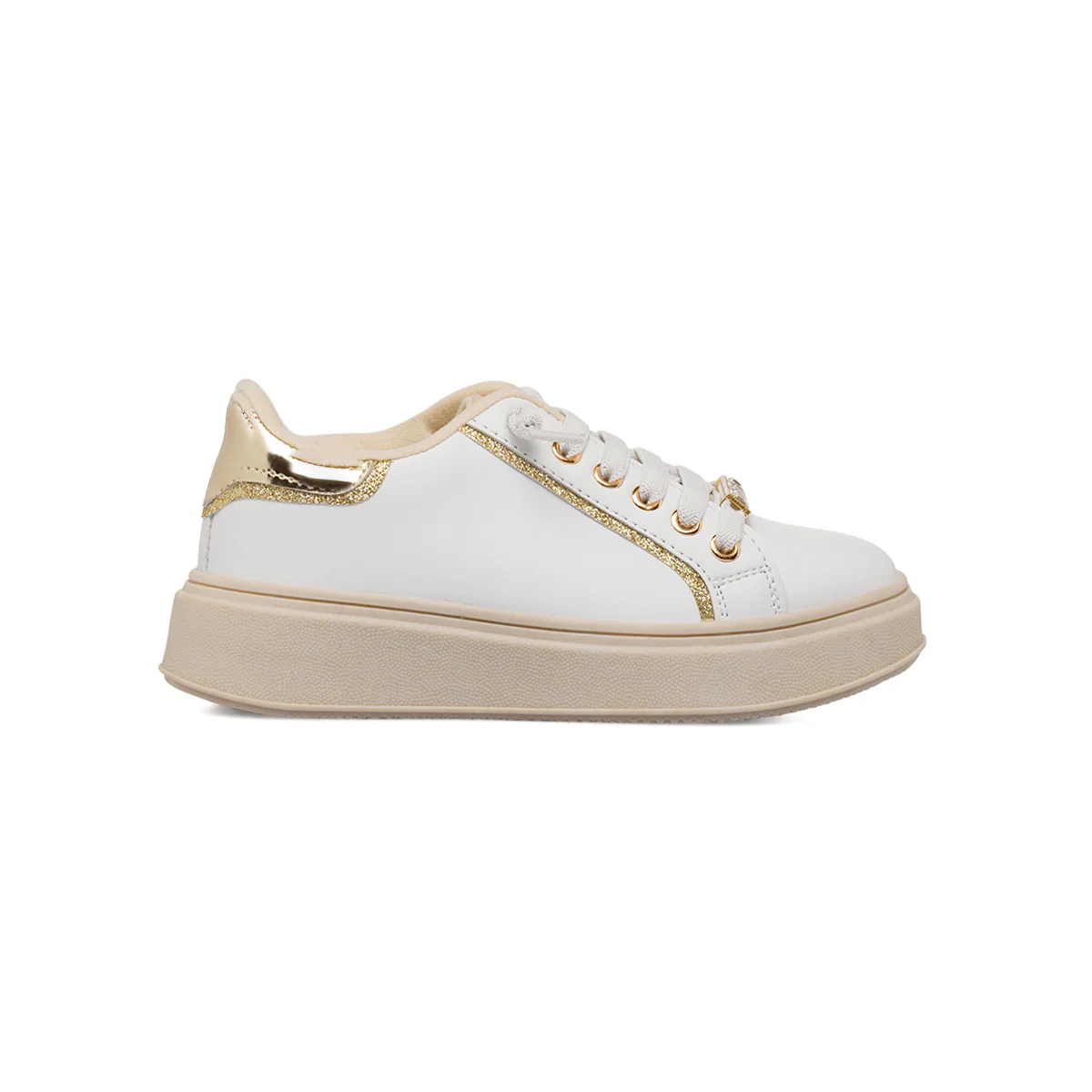 Sneakers bianche da Ragazza con dettagli oro Dieci Baci