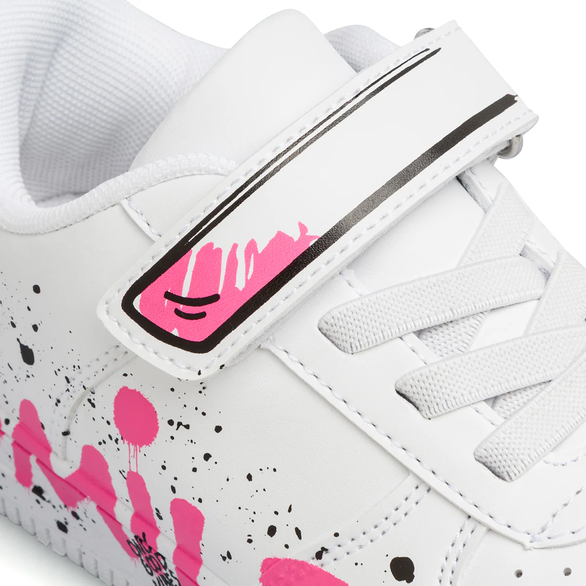 Sneakers bianche da ragazza con dettagli rosa e gialli 10 Baci - Image 5