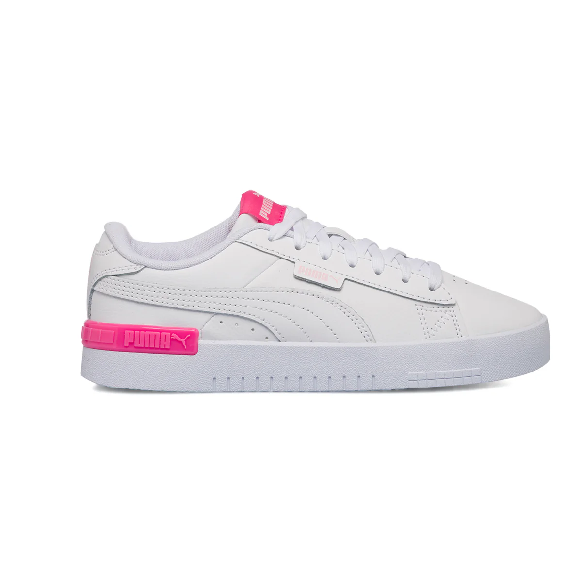 Sneakers bianche da ragazza con dettaglio fucsia Puma Jada Jr
