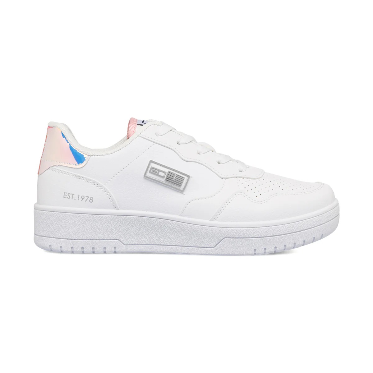 Sneakers bianche da ragazza con dettaglio laminato Enrico Coveri
