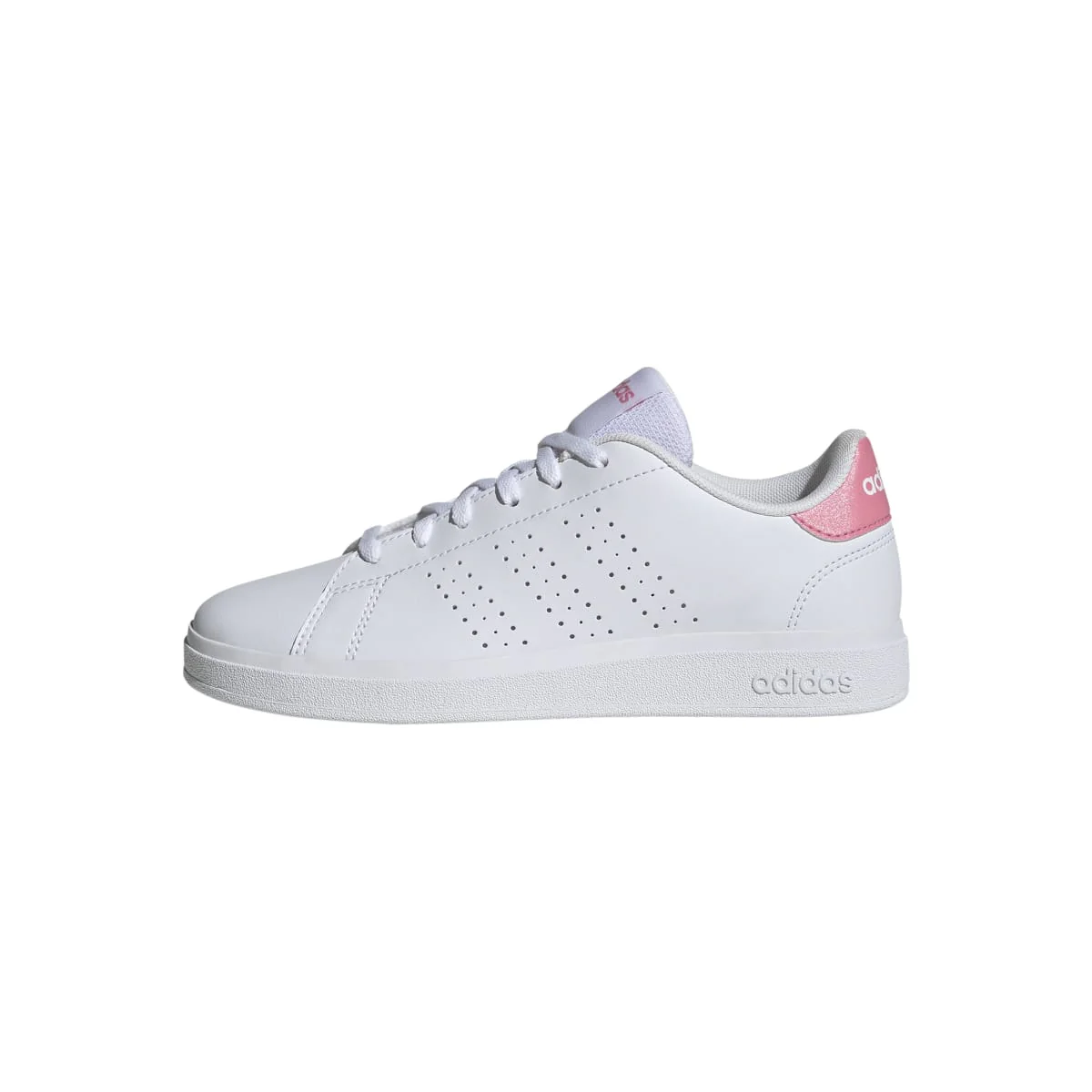 Sneakers bianche da ragazza con dettaglio rosa adidas Advantage 2.0 - Image 3