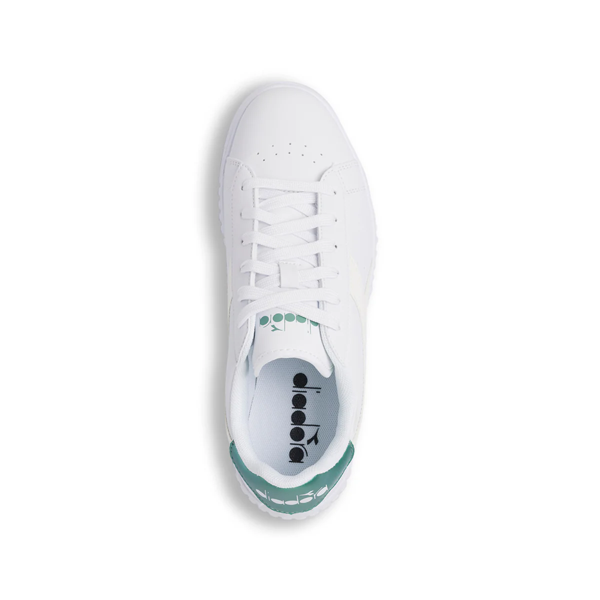 Sneakers bianche da ragazza con dettaglio turchese Diadora Game Step GS - Image 6