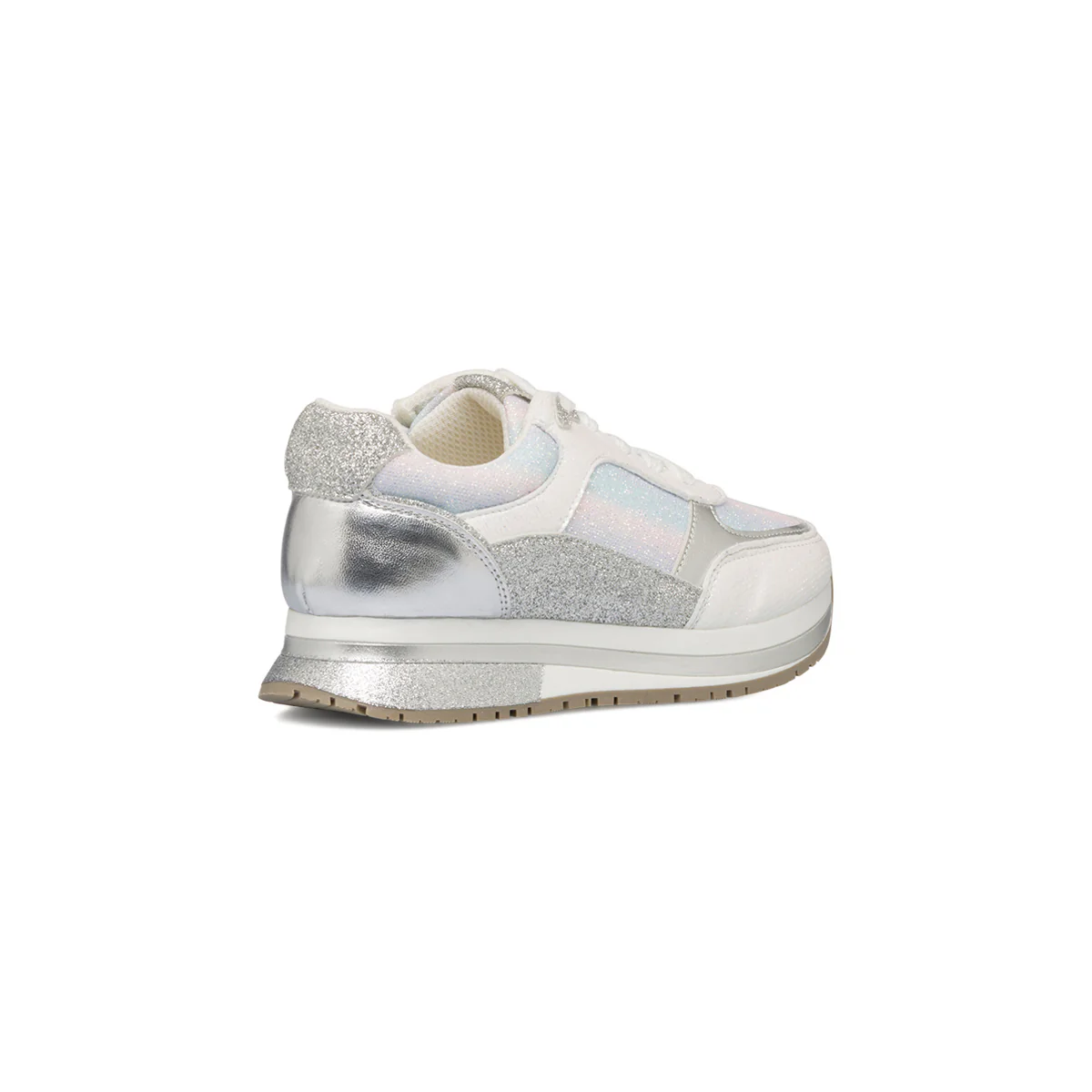 Sneakers bianche da ragazza con glitter argento Swish Jeans - Image 3