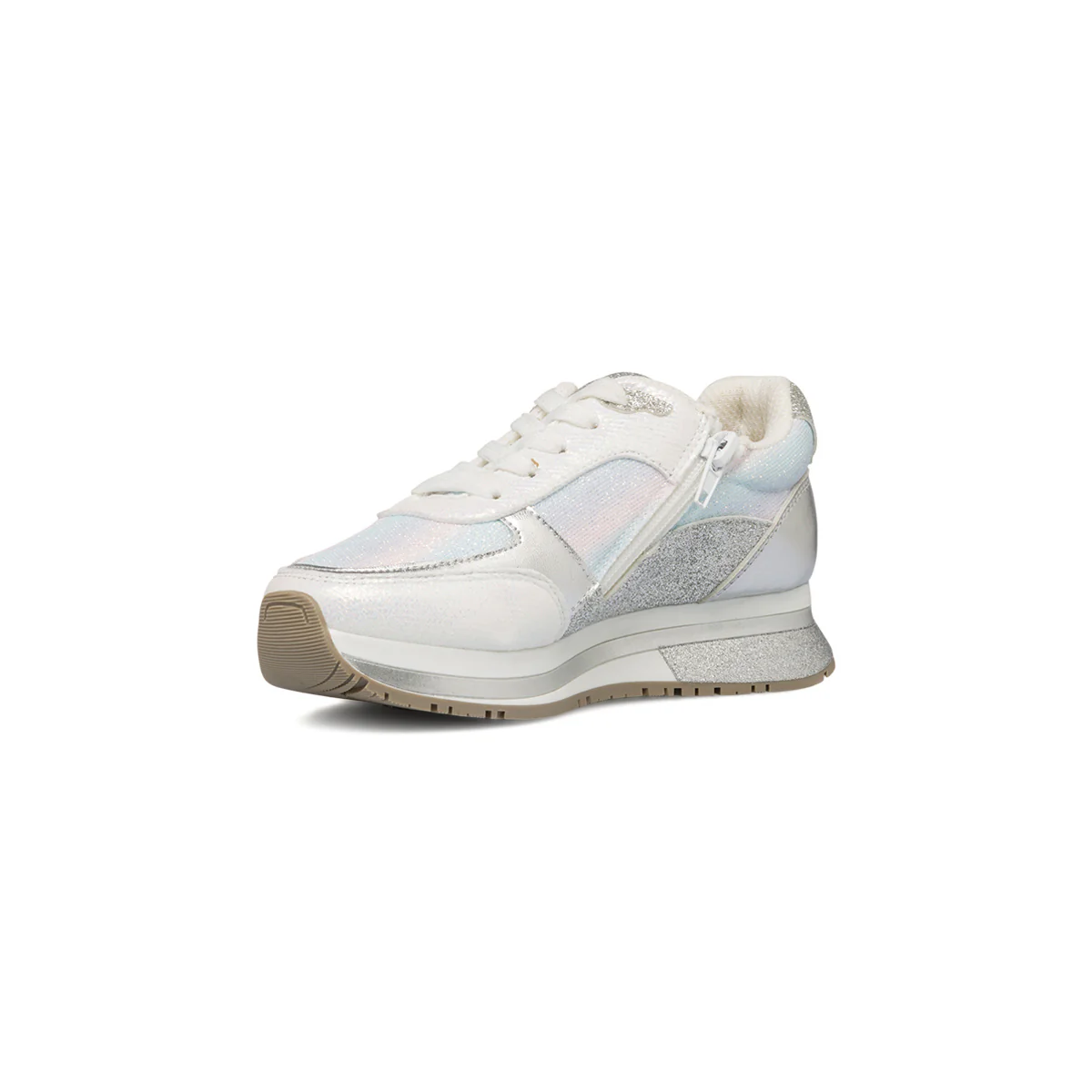 Sneakers bianche da ragazza con glitter argento Swish Jeans - Image 4