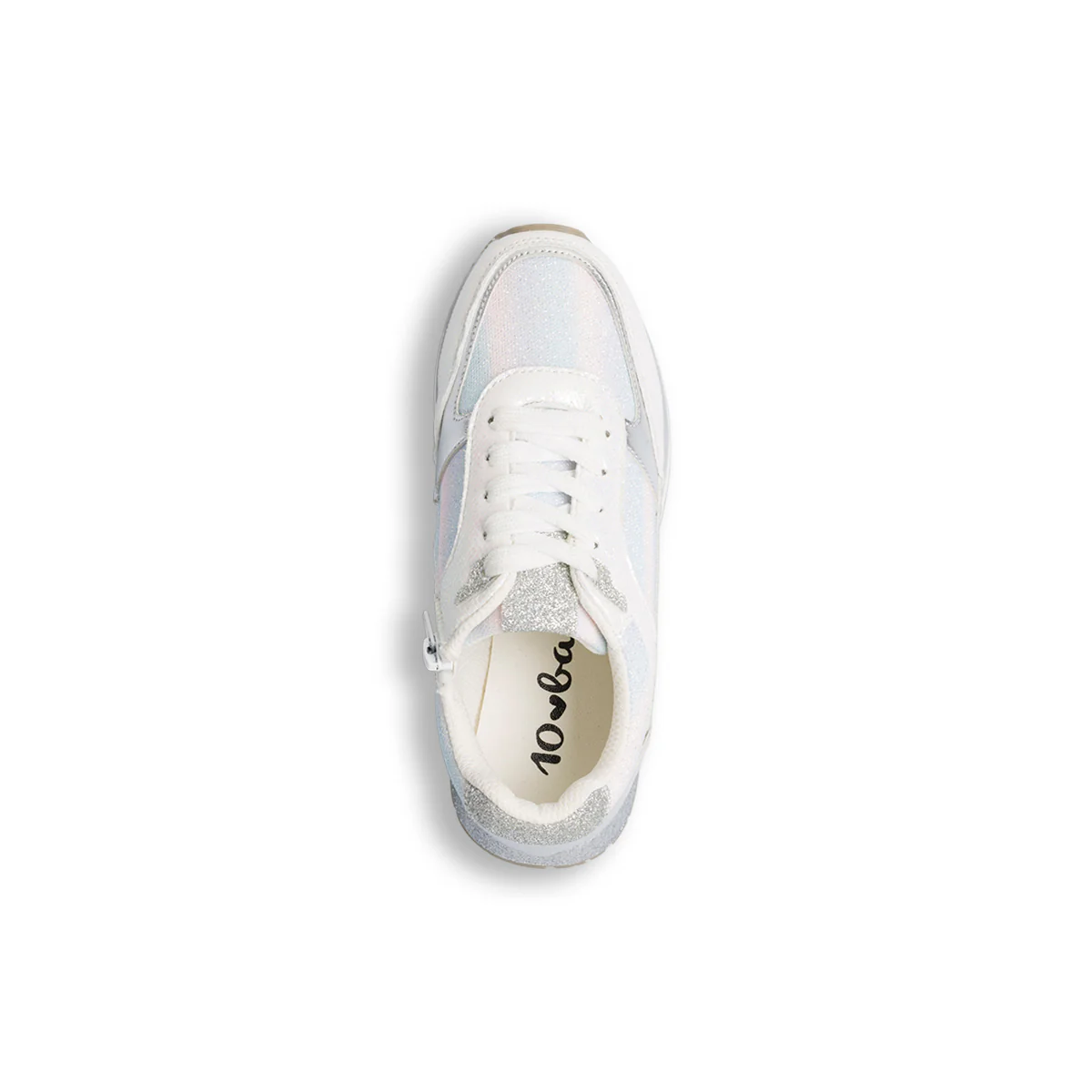 Sneakers bianche da ragazza con glitter argento Swish Jeans - Image 6