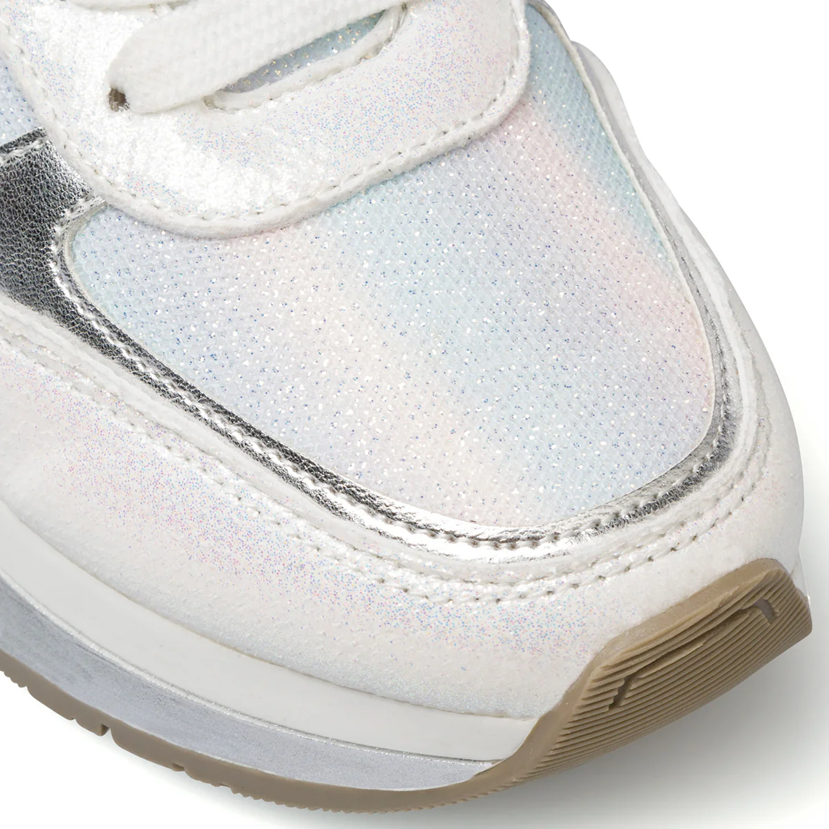 Sneakers bianche da ragazza con glitter argento Swish Jeans - Image 7