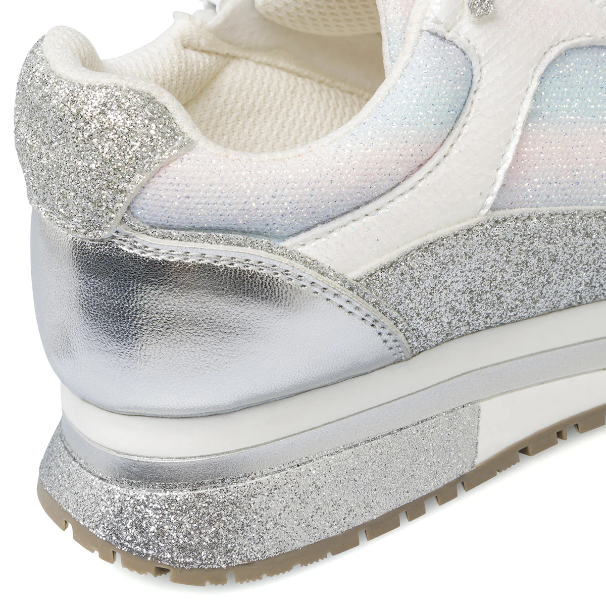 Sneakers bianche da ragazza con glitter argento Swish Jeans - Image 8